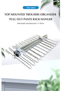 <span class=keywords><strong>Porte</strong></span>-pantalons <span class=keywords><strong>extractible</strong></span> à 10 fils monté en haut WLT-501B |   Organisateur de garde-robe gain de place |   Quincaillerie pour meubles - Product Image 6