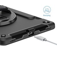 Étui robuste pour tablette Samsung Tab S8 11 pouces SM-X730 SM-X736B avec béquille rotative à 360°, emplacement pour stylet et dragonne anti-transpiration