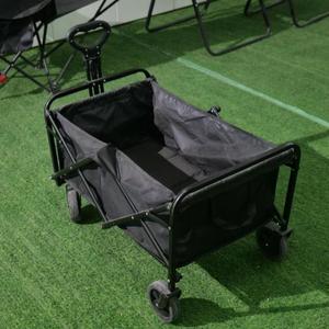 Carro portatile in acciaio al carbonio 4 ruote pieghevole Multi-funzione campeggio spiaggia carrello da pesca con rotolo contenitore OEM personalizzabile - Product Image 4