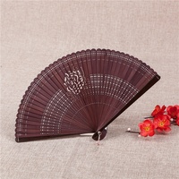 Éventail pliant en bambou HZ, style rétro européen haut de gamme, sculpté, style japonais, artisanat décoratif ancien, cadeau pour femmes