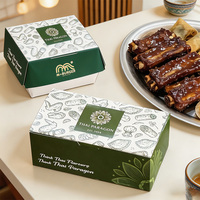 Boîte à hamburger jetable biodégradable et écologique personnalisée pour la vente à emporter de poulet frit, de burgers, de poisson et de frites