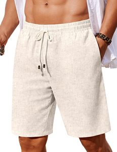 Cool Men's Polyester/Cotton Board Shorts Cintura elástica Cordón Loose Fit Transpirable Summer Beach con bolsillos - Product Image 2