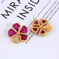 Boucles d'oreilles clous fleur en alliage de résine et strass, style vintage classique, accessoires de mode très prisés pour femmes
