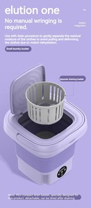 Machine à laver et à sécher tout-en-un pliable sans installation pour sous-vêtements et chaussettes, idéale pour les étudiants en dortoir, avec fonction lumière bleue anti-UV. - Product Image 1