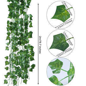 12 paquets de fausses feuilles de lierre, vignes, plantes en soie artificielle, guirlandes pour mur, jardin, décoration de la maison, vert 84 pieds - Product Image 2