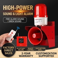 Alarma Inalámbrica de 5000M con Control Remoto, Bocina de 120dB, Luz Estroboscópica LED, 220VAC, Carcasa de PC, Sirena de Seguridad Industrial y Doméstica