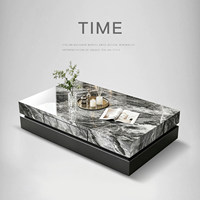 Table basse rectangulaire moderne de luxe en bois et marbre, multifonctionnelle avec tiroirs, meubles de salon, design italien pour la maison