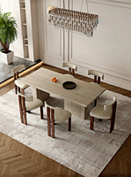 Table à manger en bois moderne et simple, style mi-siècle, rectangulaire, imperméable et durable, pour villa, petit appartement, salle à manger