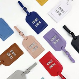 Etiqueta de equipaje de viaje de cuero PU engrosado con logotipo personalizable y papel de firma, venta al por mayor transfronteriza - Product Image 1