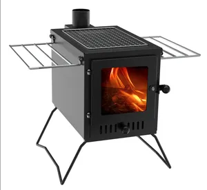 camping wood stove portable pellet burner for outdoor home heating and cooking