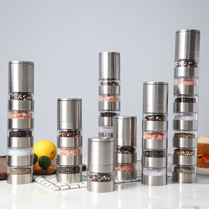 Juego de molinillo de sal y pimienta de acero inoxidable, cerámica ajustable, molinillo de pimienta y sal marina - Product Image 4