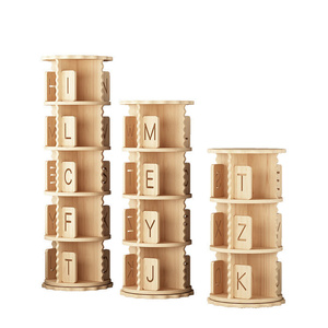 Scaffale per libri personalizzato facile da montare all'ingrosso libreria girevole in legno massello con pannello truciolare singolo scaffali moderni rotondi - Product Image 1