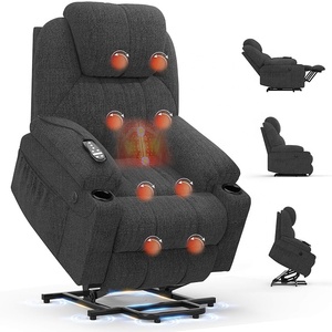 <span class=keywords><strong>Fauteuil</strong></span> inclinable électrique médical à double moteur, grande taille, gris foncé, avec porte-gobelets et chargeur USB, pour personnes âgées - Product Image 1