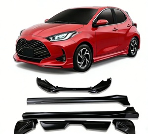 Nouveau design pour Toyota Yaris 2020-2023 : Kit carrosserie en plastique ABS avec lèvre de pare-chocs avant, lèvres de pare-chocs arrière et jupes latérales (non peint) - Product Image 1