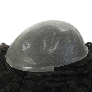 Perruques en cheveux humains bouclés pour hommes, toupet pour peau <span class=keywords><strong>afro</strong></span>, remplacement capillaire - Product Image 3
