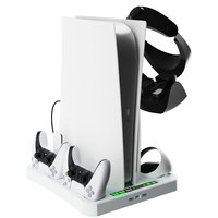 Station de refroidissement multifonctionnelle pour console PS5, support de charge, rangement pour jeux et casque PS VR2