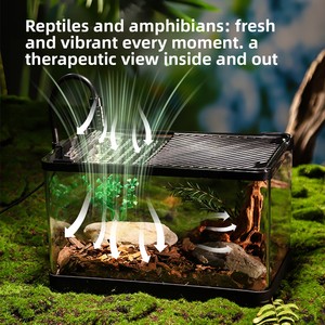 Terrario de Plástico para Reptiles, Totalmente Cerrado, Transparente, con Calefacción para Invierno, Marcos Superior e Inferior Extraíbles, Cierre con Abrazaderas para Lagartos - Product Image 4
