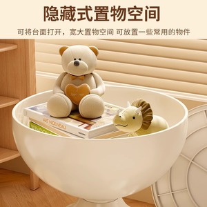 Creative Small Round <b>Table</b> Plastic Nightstand Minimalist <b>Storage</b> <b>Side</b> <b>Table</b> For Bedroom Living Room - Product Image 2
