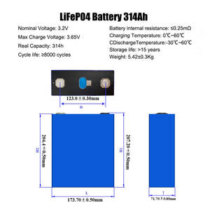 Eu מלאי משלוח חינם 16 pcs <span class=keywords><strong>48v</strong></span> 314ah evm31 330ah 16kwh lifepo4 חבילת סוללה עם חתיכים מערכת אחסון אנרגיה הביתה - Product Image 2