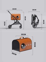 2026 Nouveau modèle de chariot de transport pour chat et chien, confortable, détachable, pliable à une main, 4 roues, coupe-vent, grande capacité, design capsule