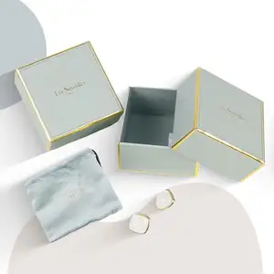 FORTE venta al por mayor collar de papel caja de regalo impreso personalizado papel cartón joyería embalaje joyería anillo caja