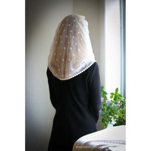 Velos <span class=keywords><strong>de</strong></span> mujer Católica Musulmana encaje Evintage chal bordado tradicional Vintage inspirado infinito <span class=keywords><strong>Mantilla</strong></span> capilla velo - Product Image 4