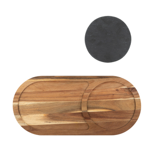 Acacia vuông sang trọng bữa ăn tối phục vụ Khay hiện đại nhà hàng đồ ăn gỗ tấm cho bít tết thời trang bộ đồ ăn trong túi OPP - Product Image 6