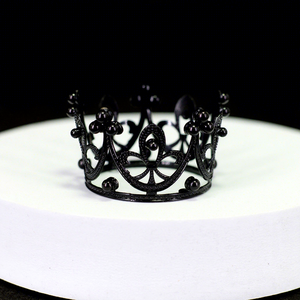 Couronne miniature en métal moulé sous pression, unisexe, pour décoration de gâteau d'anniversaire ou de mariage, diadème de princesse avec perles, ornement capillaire pour enfants, pour la pâtisserie DIY - Product Image 6