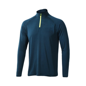 Nhà Sản Xuất Bán Buôn Tùy Chỉnh Tập Thể Dục Tập Thể Dục Phòng Tập Thể Dục Thể Thao T-Shirt Zip <span class=keywords><strong>Polyester</strong></span> Dài Tay Áo Áo Sơ Mi Nhanh Khô Chạy Top - Product Image 3