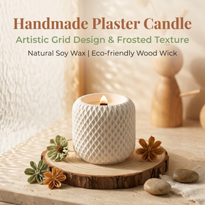 Petite bougie décorative texturée en cire végétale sans fumée, idéale pour table intérieure - Product Image 4