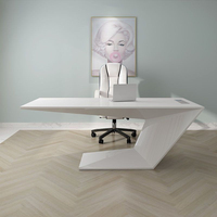 En bois brillant I forme maison intelligente Style nordique rose blanc moderne exécutif PDG ordinateur bureau complet