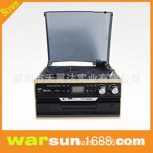 Tocadiscos de Madera Maciza Skywin, Reproductor USB, Grabador de Casetes, Radio FM de Tres Velocidades - Product Image 3