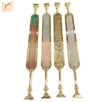 Prix de gros Luxe Moderne Doré Aluminium Verre Ovale Balustre d'escalier en métal pour rampe intérieure En stock