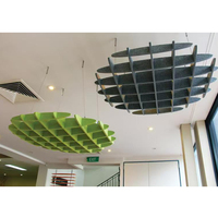 Panneau acoustique en feutre PET 3D, fibre de polyester, absorption acoustique, panneau décoratif pour plafond, design d'intérieur moderne, panneau acoustique personnalisé