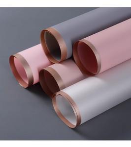 1 paquet de papier d'emballage à fleurs coréennes résistant à l'humidité avec cadre doré bord doré papier artisanal épais pour les bouquets de <span class=keywords><strong>fleuriste</strong></span> - Product Image 6