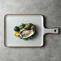 Service de table en grès et porcelaine, thème nordique personnalisé, motif moucheté, pour usage en restaurant