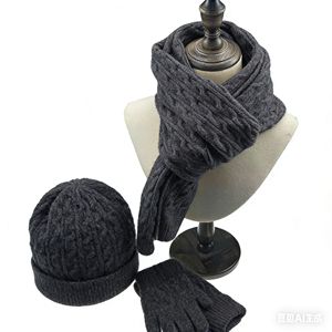 YW 2026 Autunno Inverno Set 3 Pezzi da <span class=keywords><strong>Donna</strong></span> in Maglia Calda Beige (Acrilico/Poliestere/Poliammide): Berretto, <span class=keywords><strong>Sciarpa</strong></span> Lunga <span class=keywords><strong>e</strong></span> <span class=keywords><strong>Guanti</strong></span> - Product Image 1
