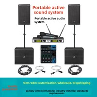 Système de sonorisation complet pour petites assemblées religieuses, scène extérieure portable, avec 4 enceintes de monitoring actives de 12 à 15 pouces