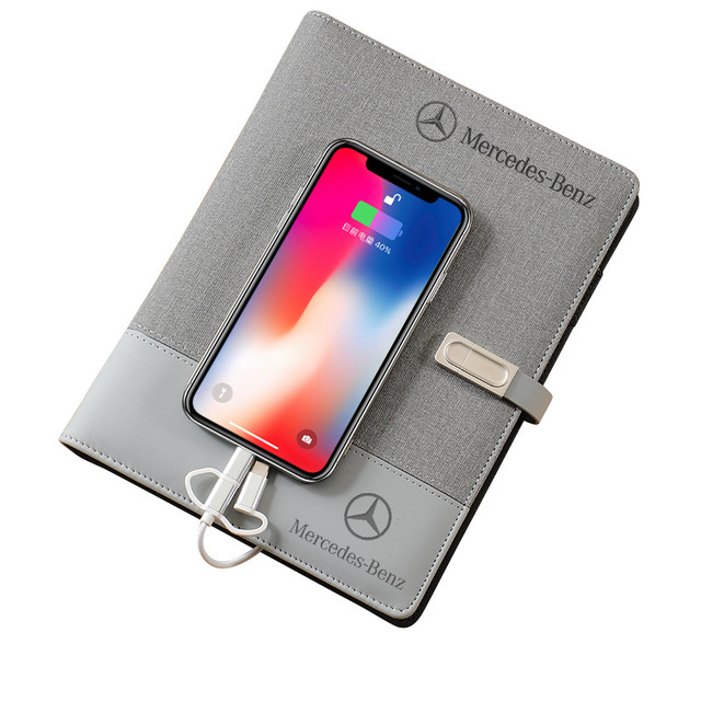 Custom A5 Logo Smart Notebook Included Power Bank Wireless Charging 16G U Disk Pen Gift Box