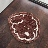 Style rustique personnalisé herbe tissé tapis tufté salon grand blanc crème en peluche tapis décor à la maison paillassons à vendre