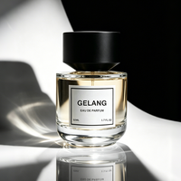 Flacon de parfum de luxe personnalisé pas cher, rond, 50 ml, flacon de parfum en verre transparent, flacons de parfum vides, logo personnalisé avec emballage