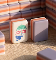 Mahjong Ultra Premium Deluxe, jeu de tuiles de mahjong en acrylique violet de 160 pièces, style américain, pour le divertissement à domicile, jeu familial