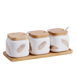 Juego de recipientes para condimentos de estilo japonés, de cerámica con diseño de mármol, para el hogar. - Product Image 4