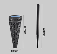 Lampe solaire LED d'extérieur étanche en forme de cône creux pour pelouse, jardin, allée et patio – Décoration de sol