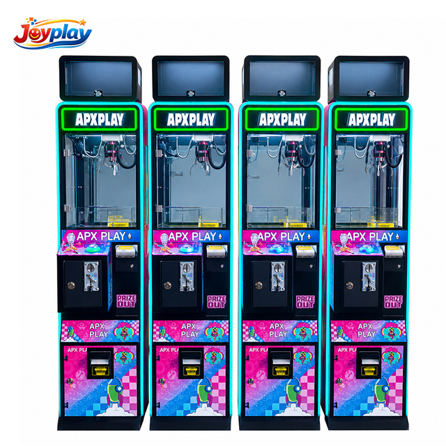 Joyplay Mega Mini Claw Machine OEM ODM Small Coin-Operated Arcade Prize Catcher Plush Toys Doll Machine with Display Cabinet