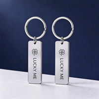 Porte-clés en acier inoxydable personnalisé en gros, avec inscription inspirante, impression mate, vierge pour gravure au laser