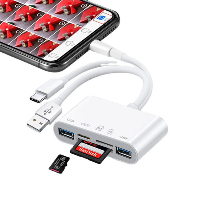 USB Otg Adapter Type C Android IOS Flash Drive TF SD Card Reader Adapter for Iphone Ipad Macbook Laptop Xiaomi for Samsung