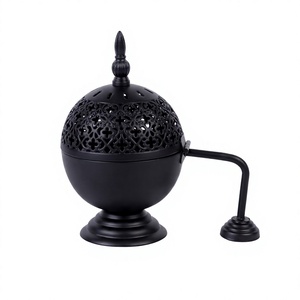Matt Black Metal Incense <b>Burner</b> With Laser Cut Pattern And Handle <b>For</b> Aromatherapy Use Incense Holder On Sale - Product Image 1