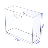 Organisateur de fichiers de bureau en acrylique transparent avec poignée découpée pour trier documents et livres de bureau