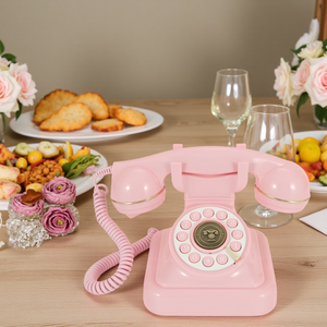 Las mejores ofertas, decoración de fiesta de boda blanca Retro, máquina de mensajes de Audio para invitados de boda blanca nueva, grabadora de voz de teléfono con cable para - Product Image 4